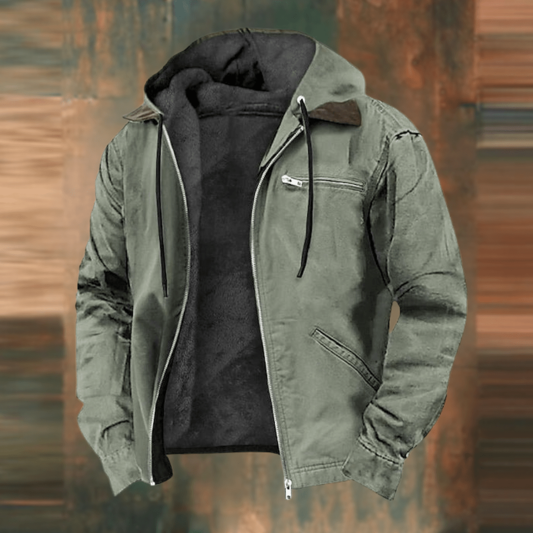 Men's Hooded Bomber Jacket | Soft Lined Interior, Adjustable Drawstring Hood & Zip Pockets for Transitional Weather
