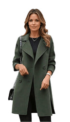 Women's Double-Breasted Trench Coat | Notched Lapel, Warm & Stylish for Winter Wardrobe