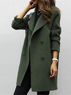 Women's Double-Breasted Trench Coat | Notched Lapel, Warm & Stylish for Winter Wardrobe