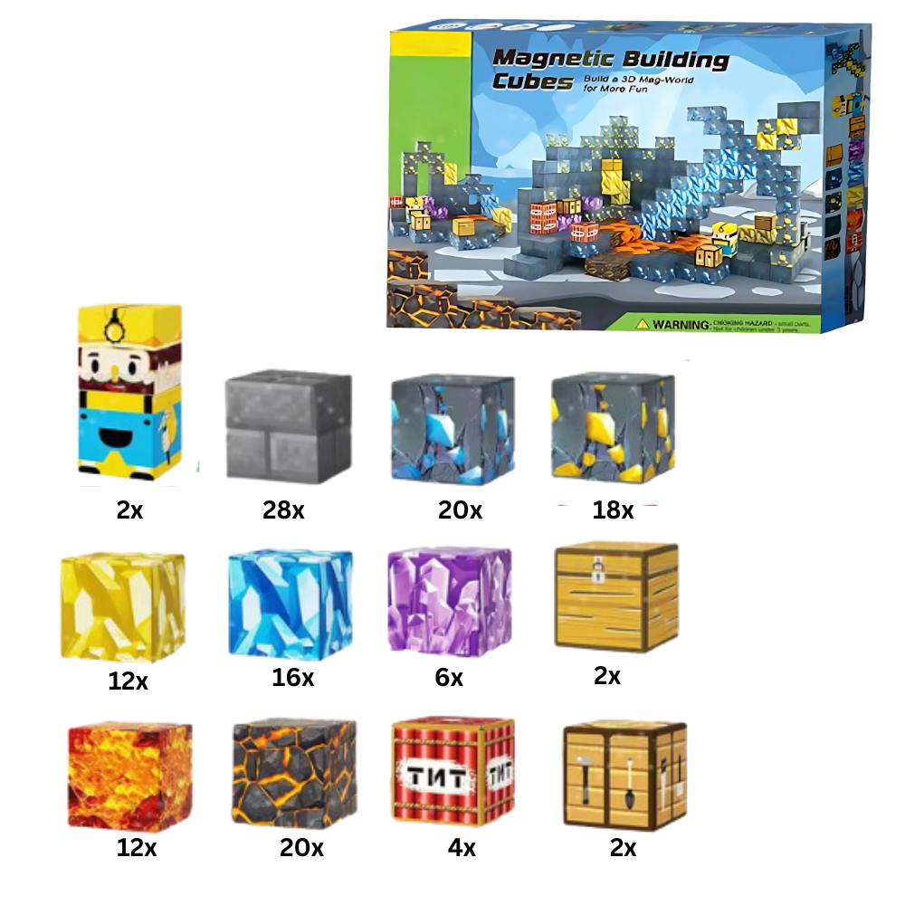 Blocs magnétiques de construction 100 pcs – magnetic toy blocks éducatifs inspirés du jeu