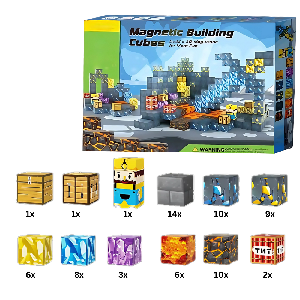 Blocs magnétiques de construction 100 pcs – magnetic toy blocks éducatifs inspirés du jeu