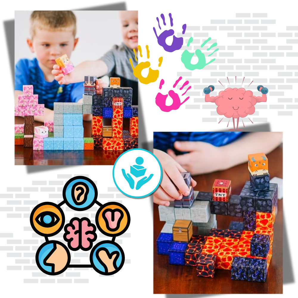 Blocs magnétiques de construction 100 pcs – magnetic toy blocks éducatifs inspirés du jeu