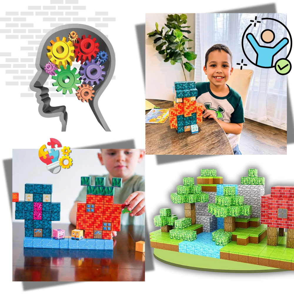 Blocs magnétiques de construction 100 pcs – magnetic toy blocks éducatifs inspirés du jeu