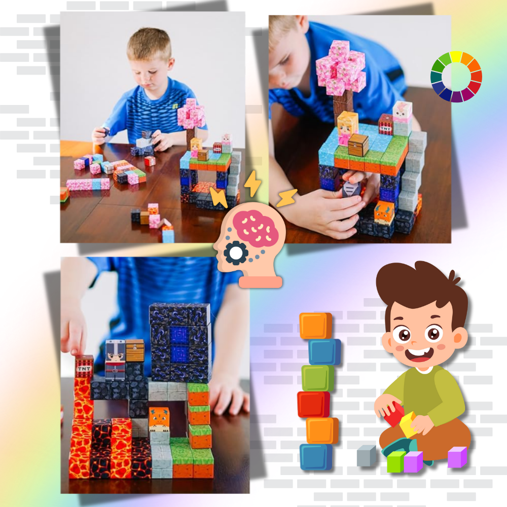 Blocs magnétiques de construction 100 pcs – magnetic toy blocks éducatifs inspirés du jeu