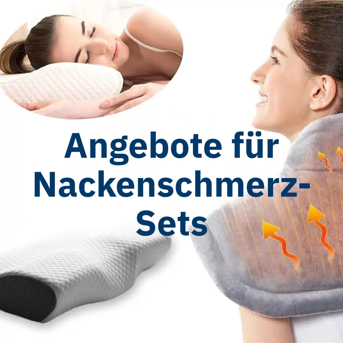Oreiller orthopédique à mémoire de forme & coussin chauffant – Traction cervicale contre les douleurs au cou