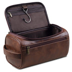 Mens Leather Wash Bag – Premium Toiletry Dopp Kit | Waterproof Travel Organizer