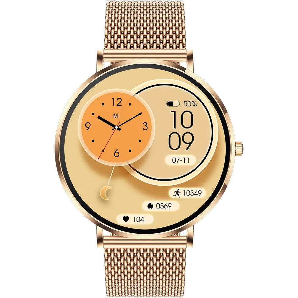 Smart and Fitness Watch für Damen, ultradünne Smartwatch als digitale Armbanduhr mit eleganter Optik