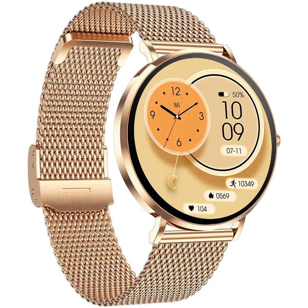 Smart and Fitness Watch für Damen, ultradünne Smartwatch als digitale Armbanduhr mit eleganter Optik
