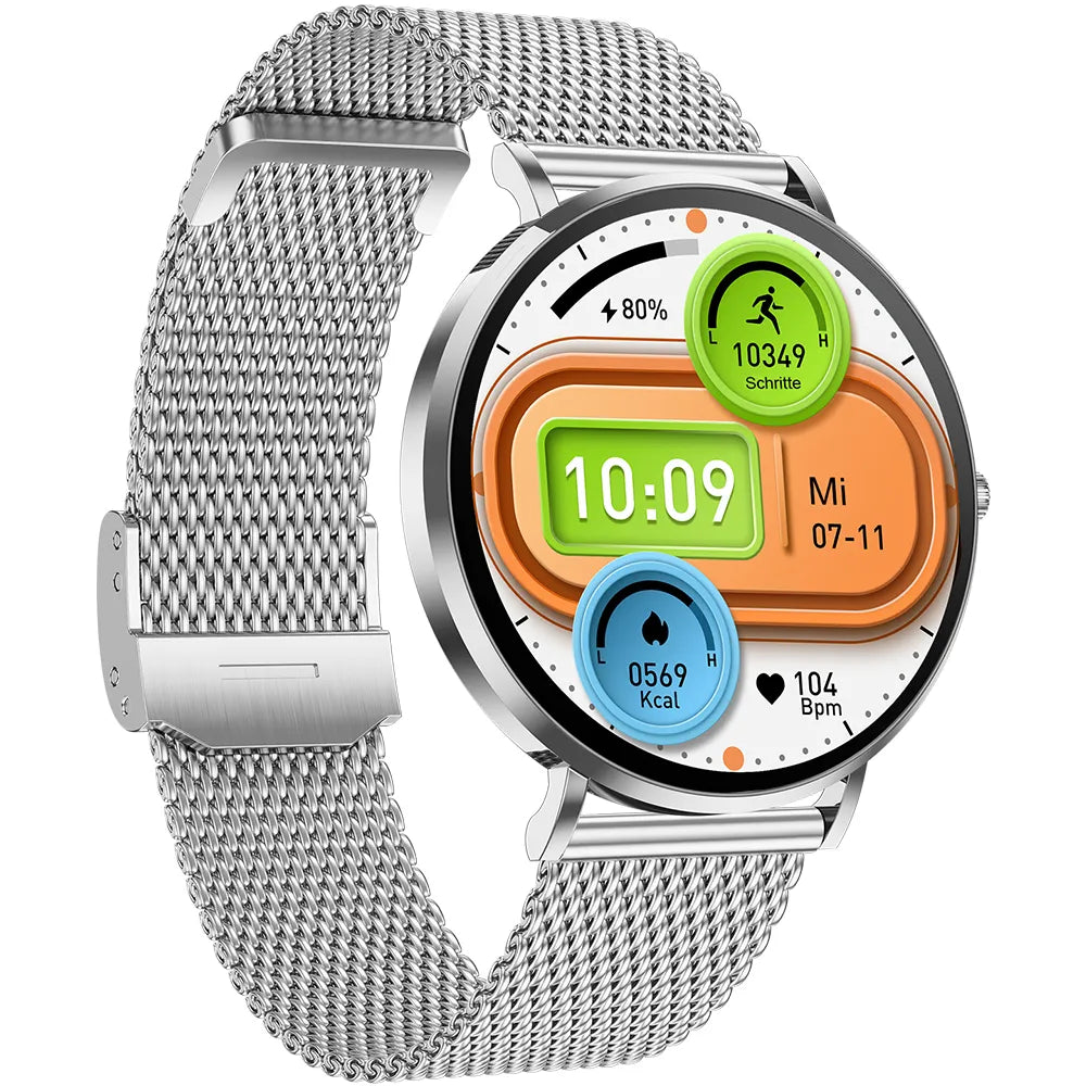 Smart and Fitness Watch für Damen, ultradünne Smartwatch als digitale Armbanduhr mit eleganter Optik