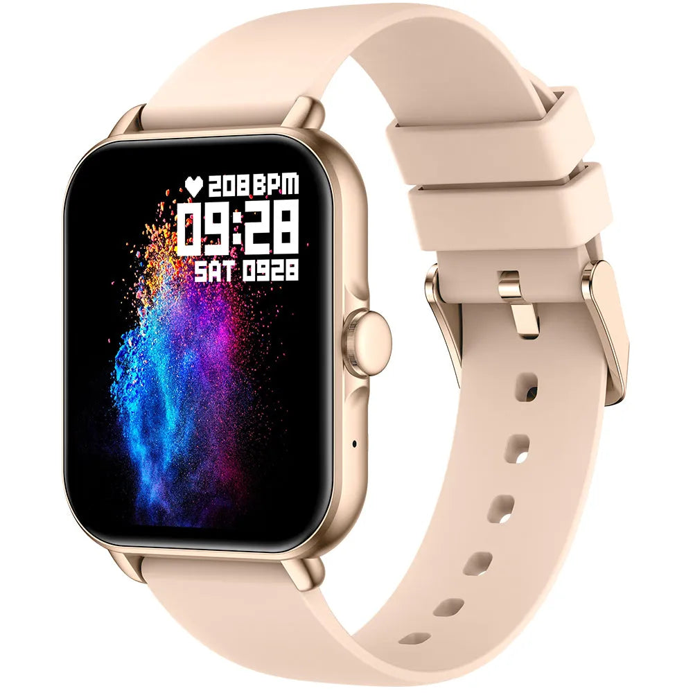 Smartwatch Damen eckig mit Schrittzähler und Telefonfunktion ohne Handy, ultradünne Fitnessuhr