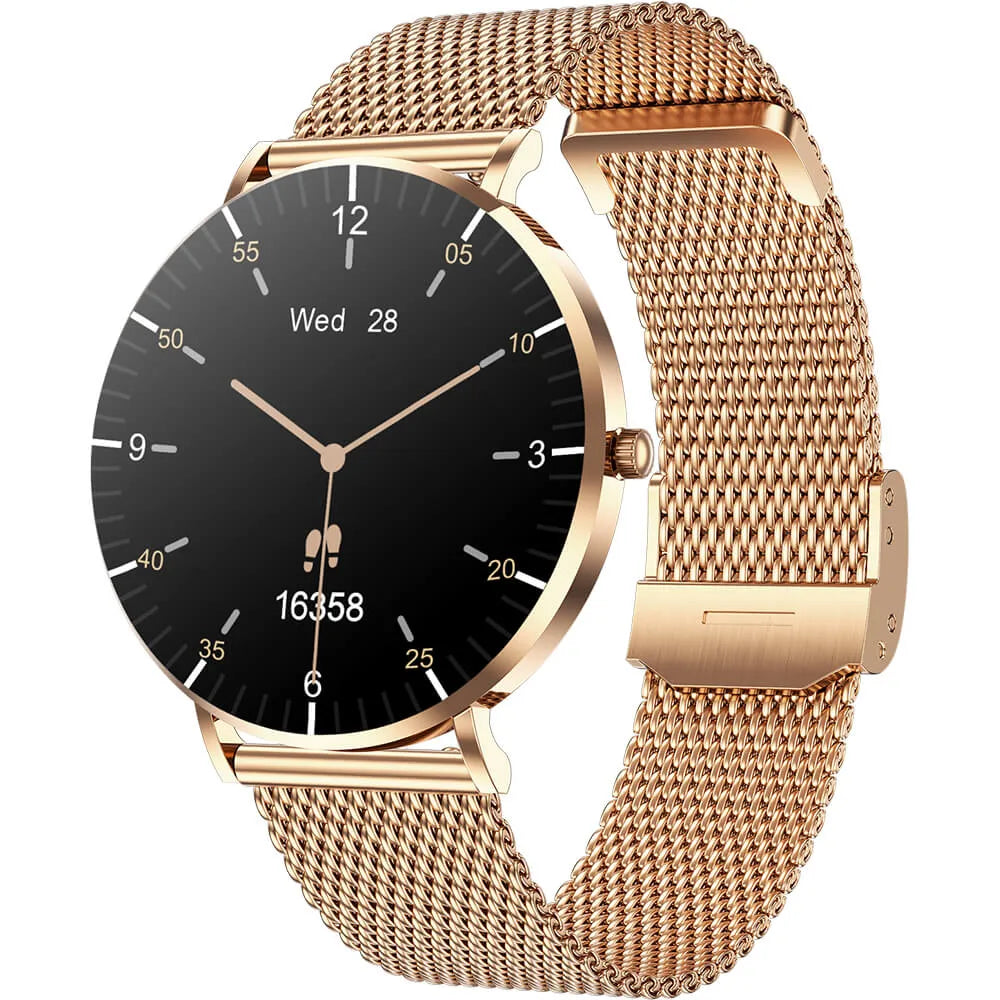 Smart and Fitness Watch für Damen, ultradünne Smartwatch als digitale Armbanduhr mit eleganter Optik