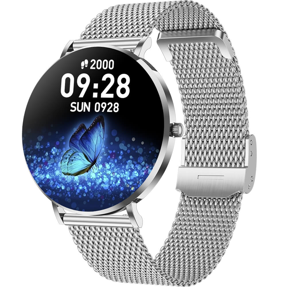 Smart and Fitness Watch für Damen, ultradünne Smartwatch als digitale Armbanduhr mit eleganter Optik
