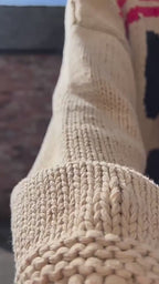 Extra Large Chunky Knit Sweater | Smiley Design, Oversized Fit & Comfortable for Lounging or Casual Outings