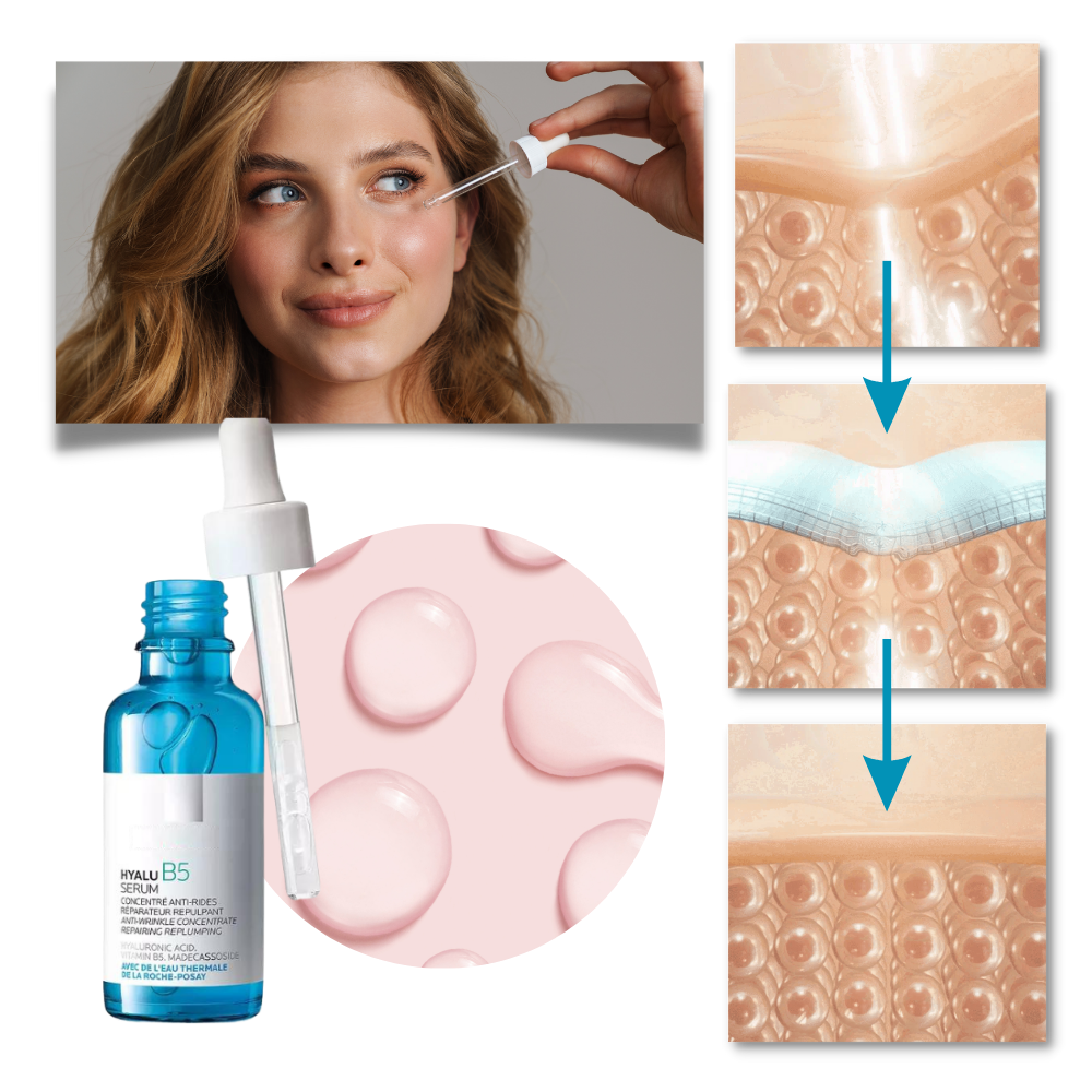 Sérum Hyalu B5 à l’acide hyaluronique – gel anti-âge visage aux bienfaits hydratants et lissants
