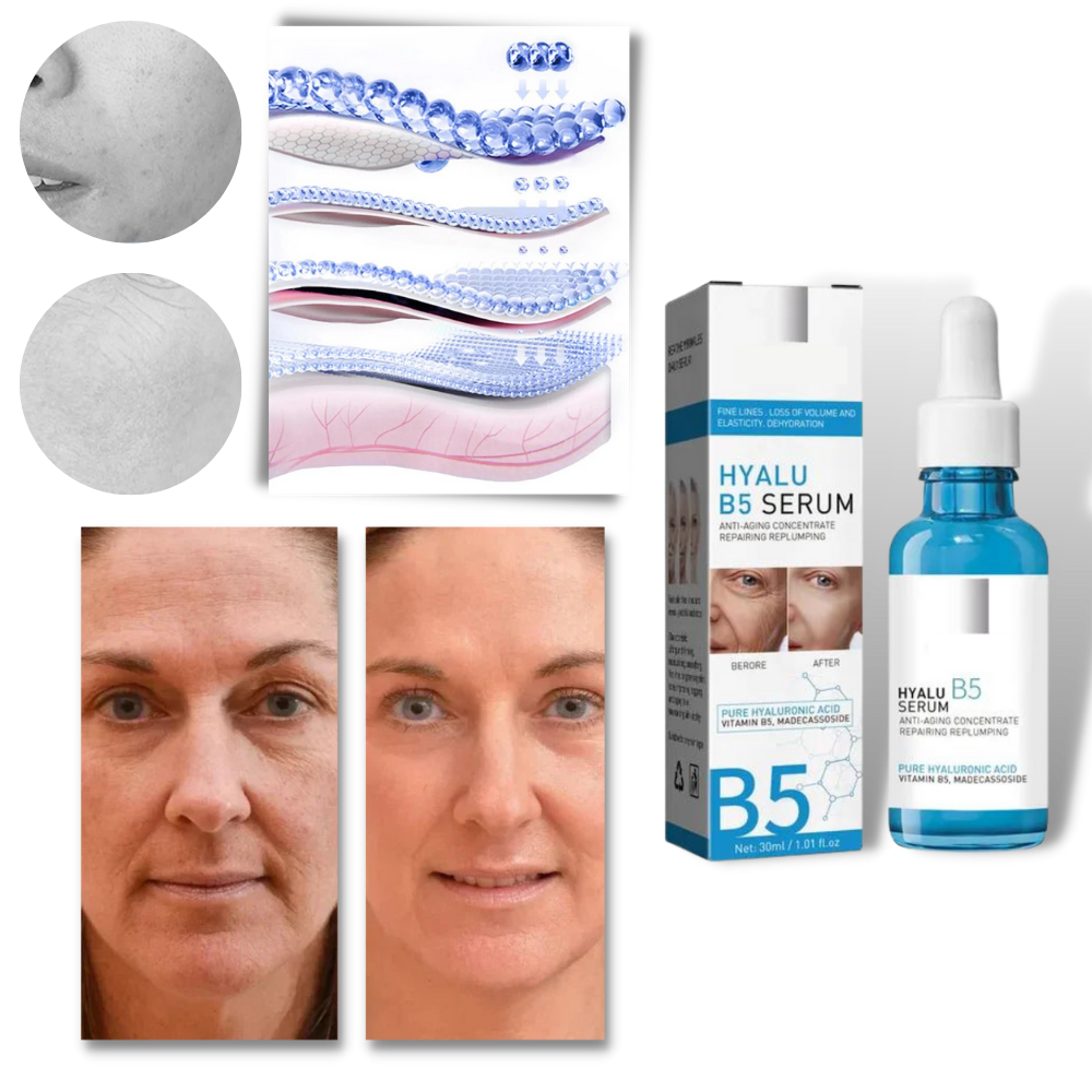 Sérum Hyalu B5 à l’acide hyaluronique – gel anti-âge visage aux bienfaits hydratants et lissants