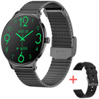 Kleine Slim Smartwatch Damen mit flachem Design, Fitnessfunktionen und Hybridstil für Herren