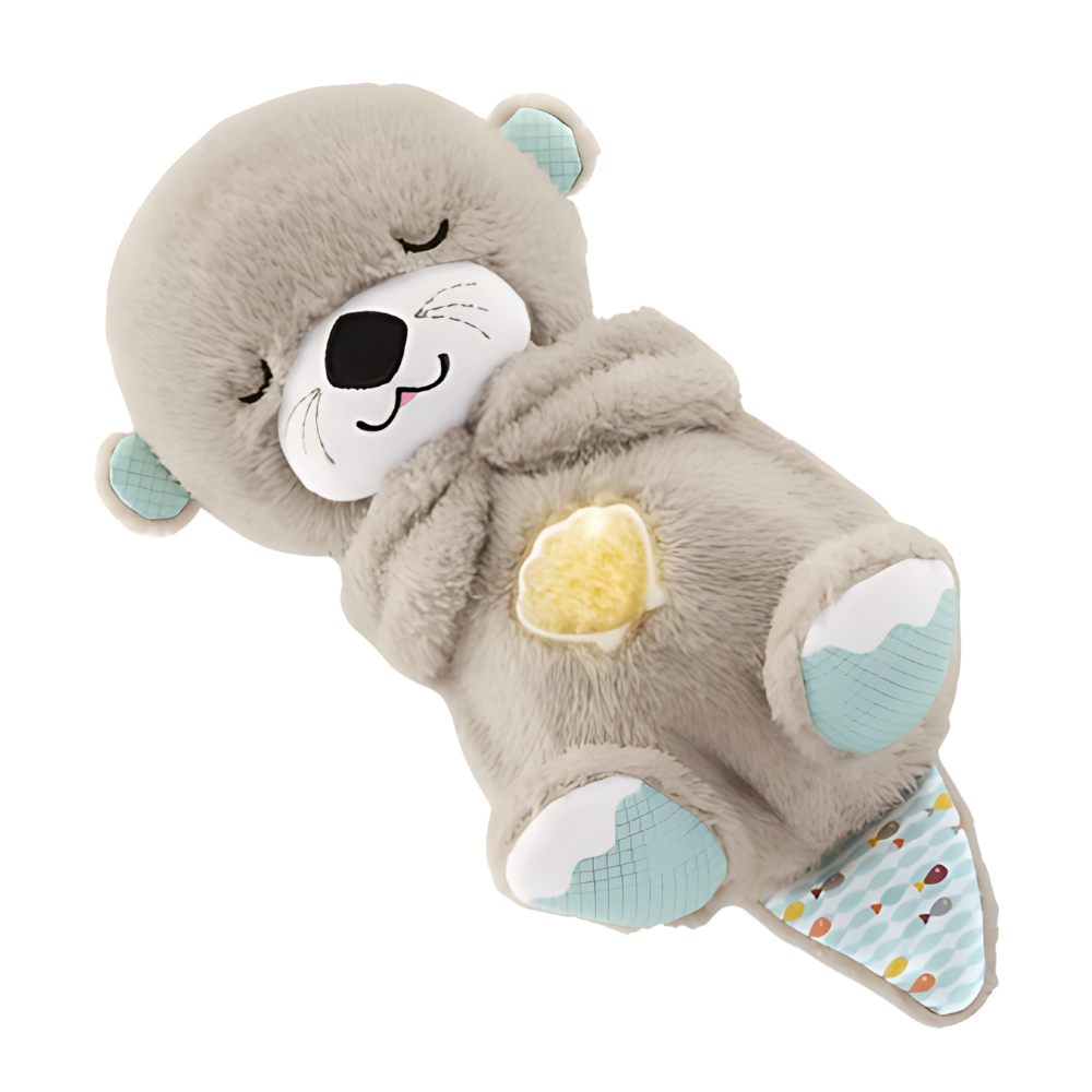 Peluche loutre apaisante qui respire – sensation utérus et berceuse pour sommeil bébé naturel