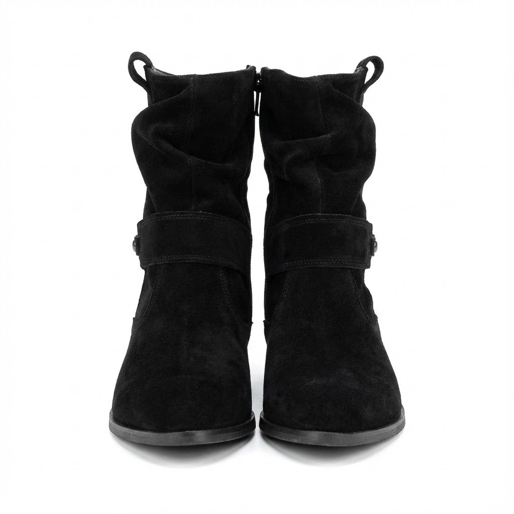 Womens Boots Slouch – Flat Suede Ankle Style