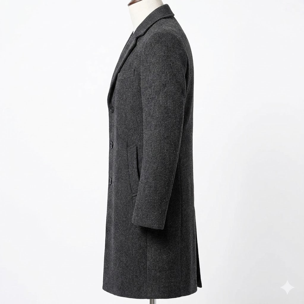 Winter Long Coat Men – Classic Wool Overcoat | Smart, Warm & Ideal for Formal or Casual Wear