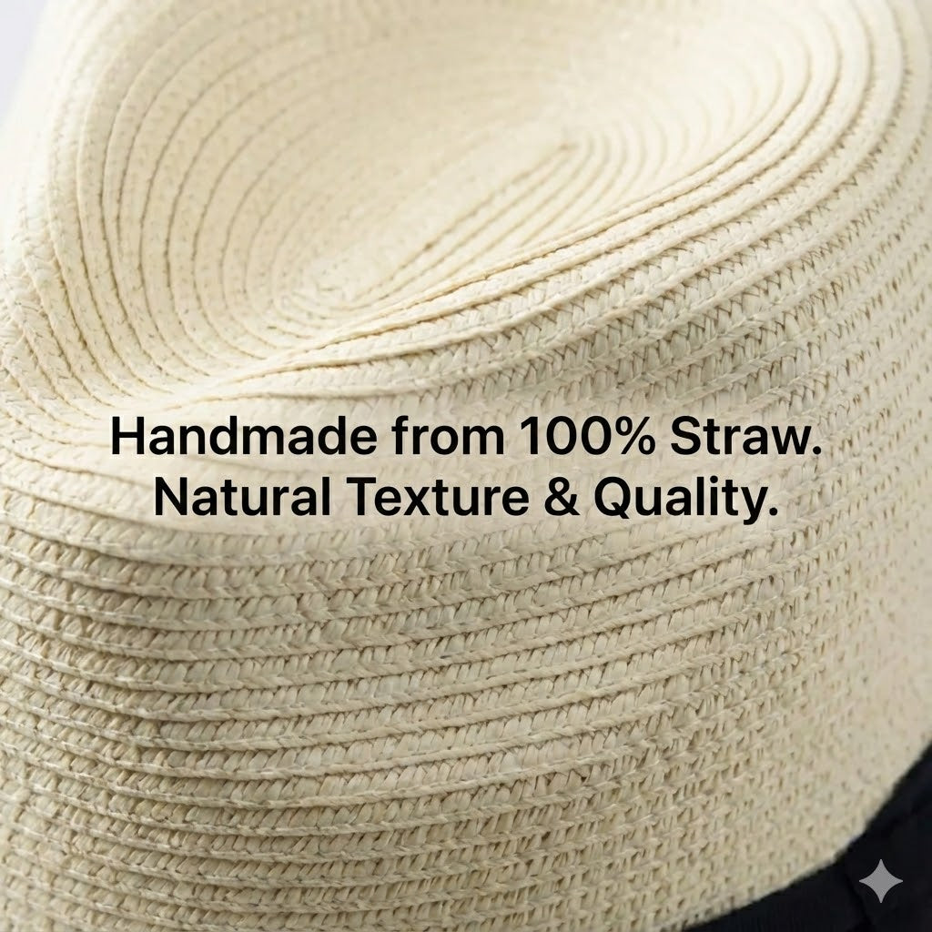Men’s Handmade Panama Hat | Wide Brim, Classic Crown & Ideal for Spring/Summer Smart Casual Wear