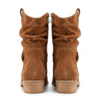 Womens Boots Slouch – Flat Suede Ankle Style