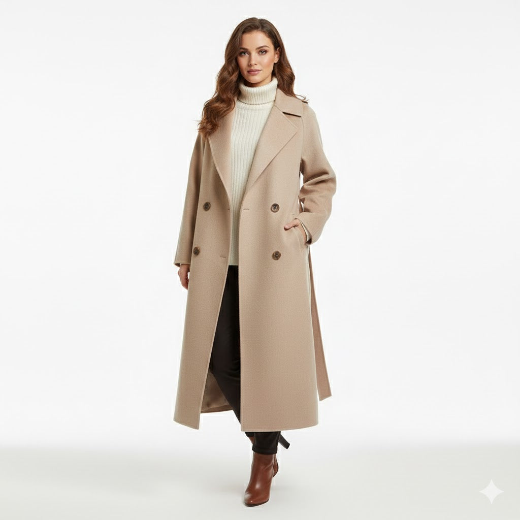 Ladies Wool Overcoat - Long Overcoat for Winter