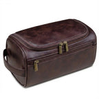 Mens Leather Wash Bag – Premium Toiletry Dopp Kit | Waterproof Travel Organizer