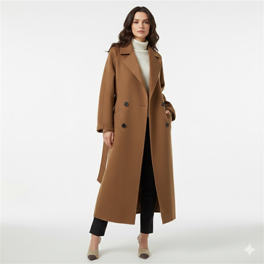 Ladies Wool Overcoat - Long Overcoat for Winter