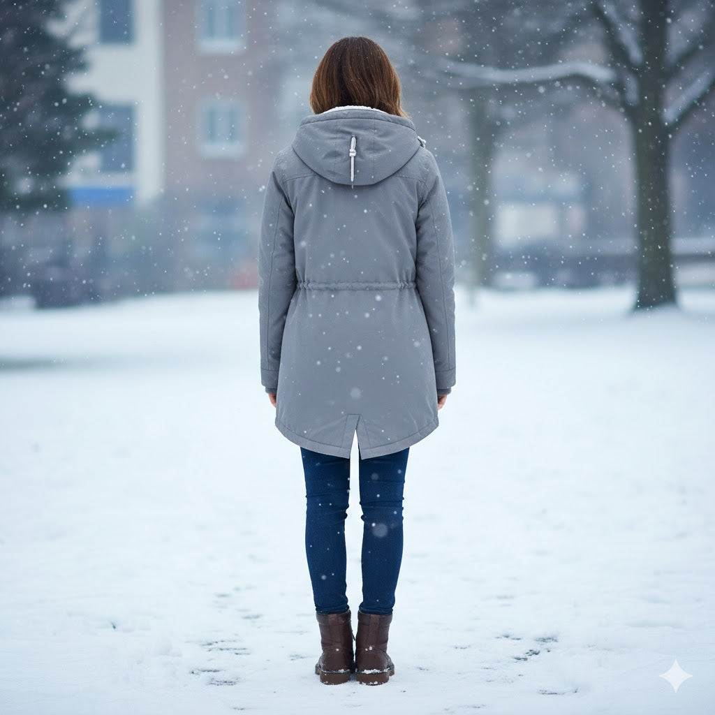 Hooded Winter Jacket for Women – Comfortable Long Coat with Pockets