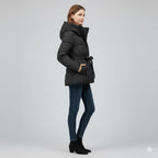 Warm Winter Jacket with Belt – Modern Puffer Hood for Women