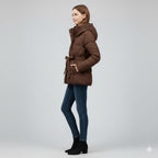 Warm Winter Jacket with Belt – Modern Puffer Hood for Women