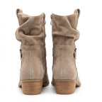 Womens Boots Slouch – Flat Suede Ankle Style