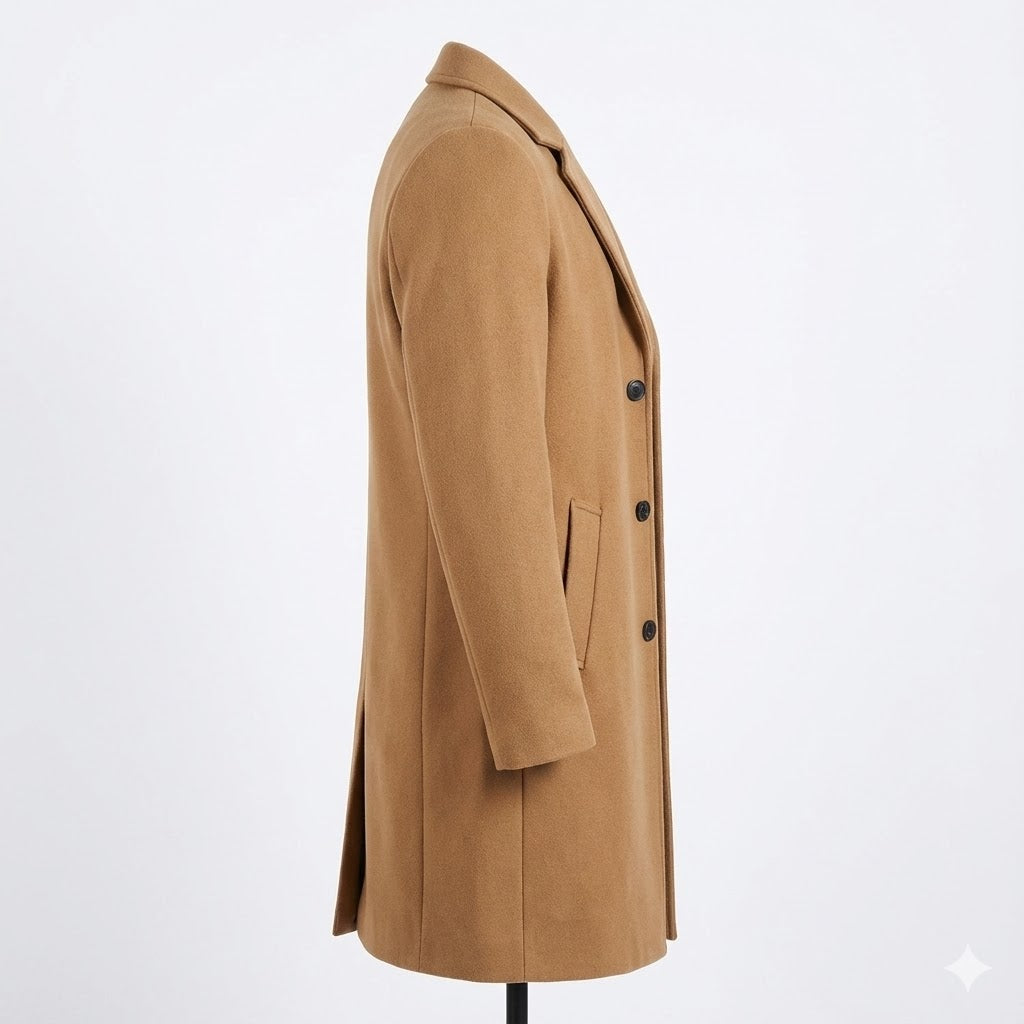 Winter Long Coat Men – Classic Wool Overcoat | Smart, Warm & Ideal for Formal or Casual Wear