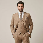 Men’s Slim Fit Three-Piece Suit | Tailored Jacket, Waistcoat & Trousers for Weddings and Formal Events
