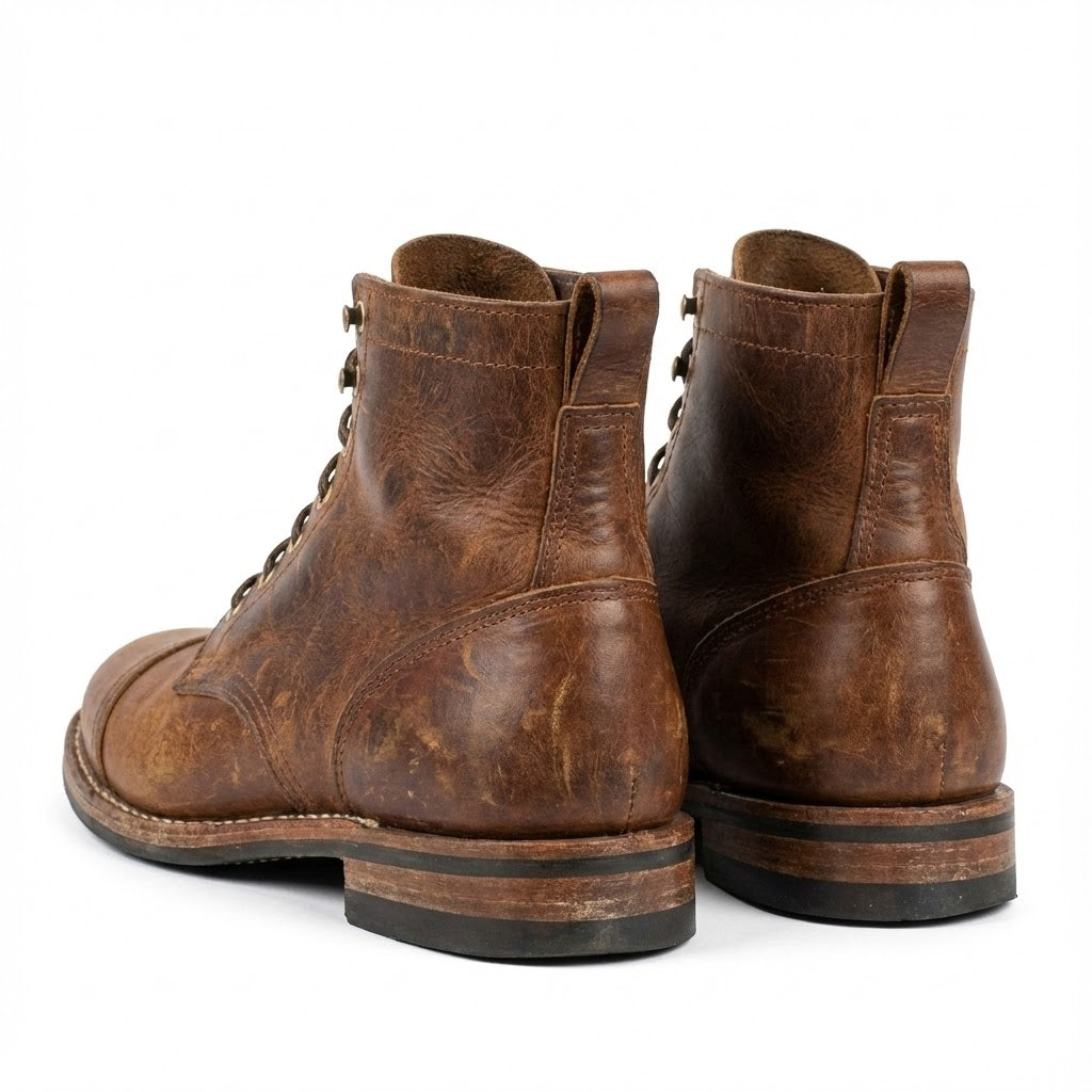 Ankle Boots for Men – Premium Leather Lace-Up Style | Brown Casual/Smart Everyday Wear