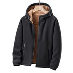 Men's Lightweight Fleece Winter Jacket | Adjustable Hood, Zipper Pockets & Ideal for Everyday Wear