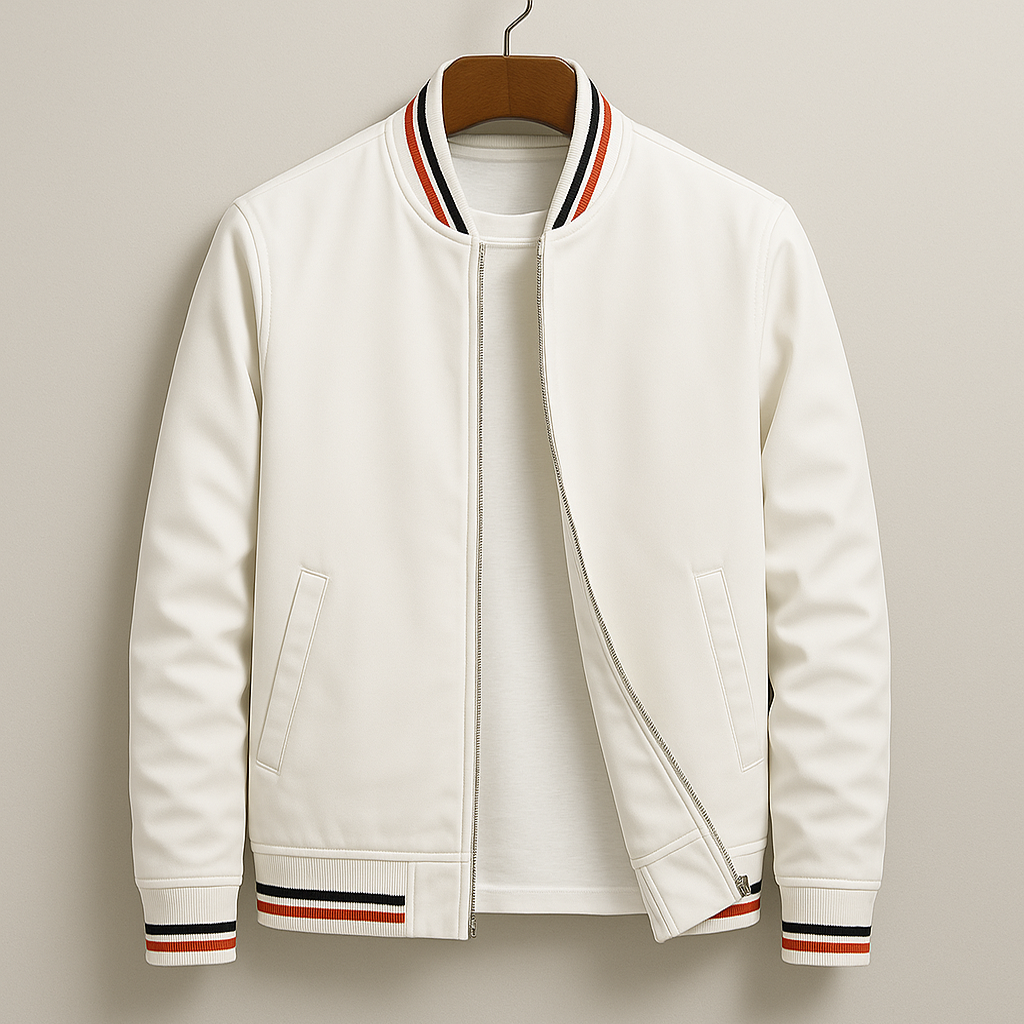 Men's Lightweight Zip-Up Bomber Jacket | Ribbed Trim & Classic Style for Casual Outfits