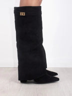 Women's Knee High Boots | Wide Flare Top, Block Heel & Versatile for Casual or Dressy Outfits