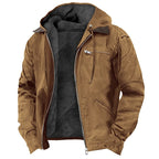 Men’s Outdoor Jacket | Durable Polyester, Adjustable Hood & Insulated for Cold Weather
